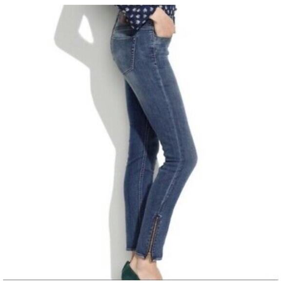Madewell Skinny Skinny Ankle Jean with side Zippers size 24 - Picture 1 of 13
